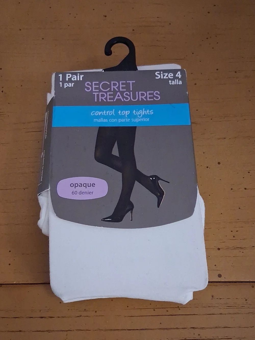 Secret Treasures White Opaque Control Top Tights